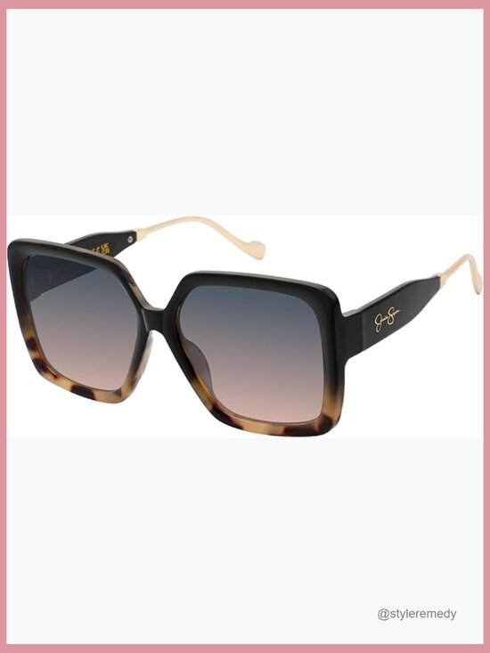 Oversized Butterfly Sunglasses with Metal Chain Temples main image 5